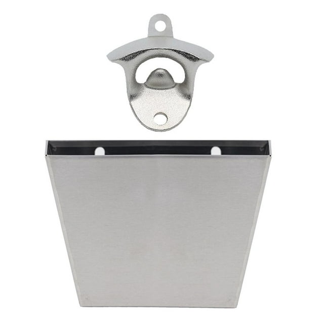 Abrebotellas Clásico de Pared con Barril Colector para Bar Y Bodega Metálica