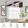 thumbnail image 6 of Kitchen Valances for Window, Abstract Marble Texture Pattern Light Filtering Rod Pocket Valance Curtain, Black White Pink Short Curtains Window Topper for Bedroom Bathroom Living Room 42x12in, 6 of 9