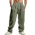 thumbnail image 1 of Men's Casual Trousers Everyday Lightweight Straight Leg Design with Adjustable Drawstring for Comfort and Versatile Style, 1 of 9