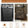 thumbnail image 4 of Merluxy Nightstand Set of 2 with Charging Station, Farmhouse Wood Bedside Table with Dark Oak, 4 of 8