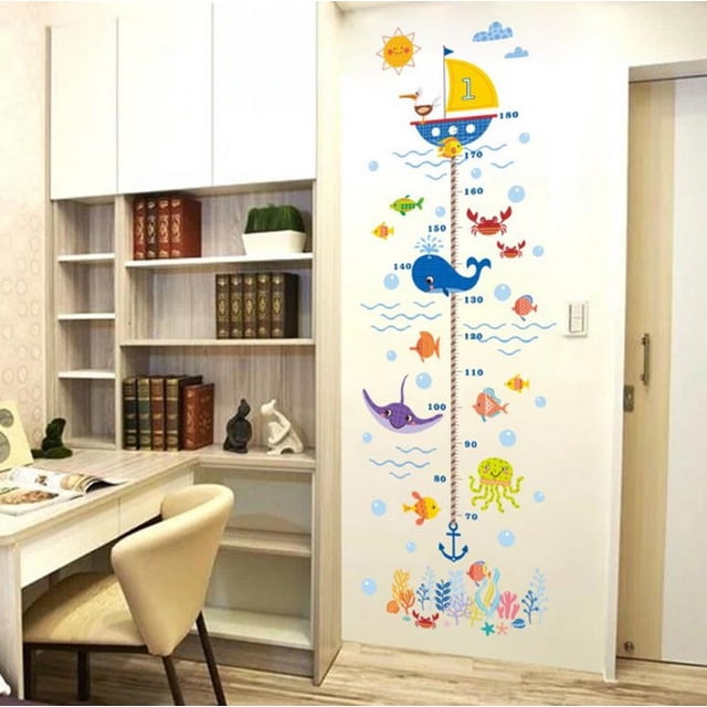 Vinil Decorativo Infantil Cuarto De Medición Regla Acuático Dara Baby Syene VinDe111