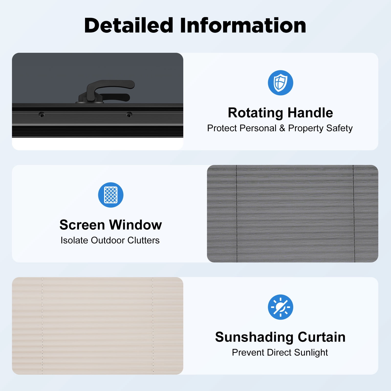 LiHUiee RV Caravan Camper Van Push Out Window RV Window With Window Screen 600x450mm for RVs, Trailers