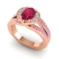 thumbnail image 2 of 2.35 Carat Luxurious Oval Cut Red Ruby & Pink Sapphire Gemstone Bridal Ring for Ladies Solid 14K Rose Gold Size 7.5 by Diamond-Capitals, 2 of 8