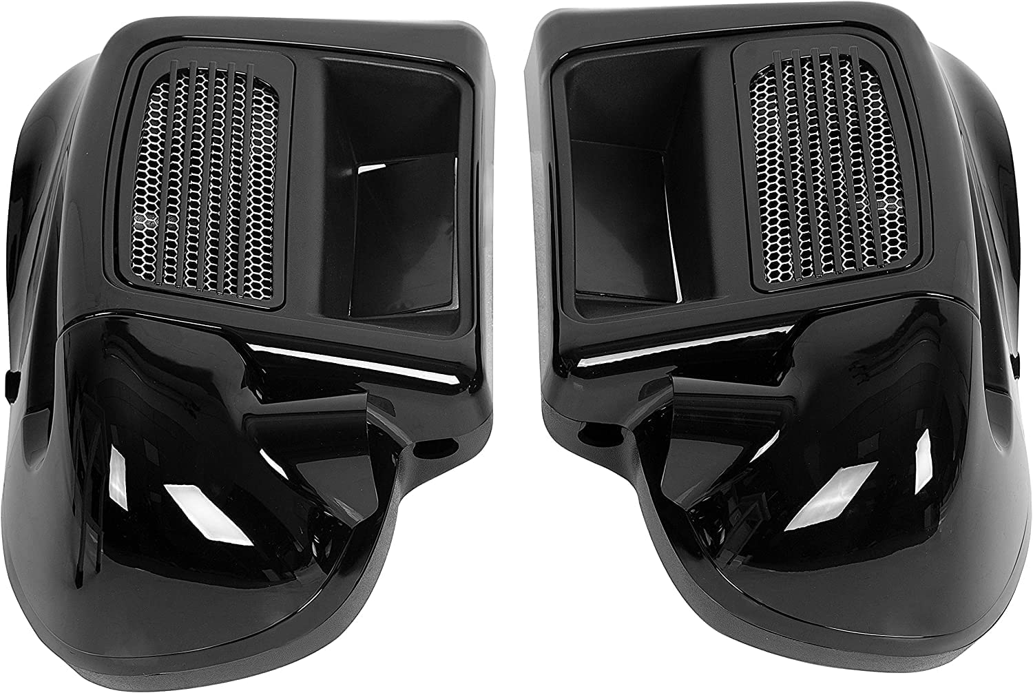 Vented Lower Leg Fairing For Harley Street Electra Glide 1983-2013 — Vivid Black Painted ABS