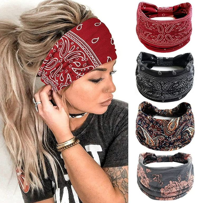 Huachi Tie Dye Headbands for Women Wide Head Wraps Boho  display picture 1