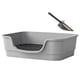 thumbnail image 3 of Caja de arena para mascotas con tapa abierta y pala, tamaño jumbo, para gatos y perros de interior. gris, 3 of 9