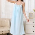 thumbnail image 4 of WAGUTH Warm Coral Fleece Nightgown for Women Sleeveless Ruffle Floral Decor Loose Quick Dry Shower Robes Loungewear, 4 of 6