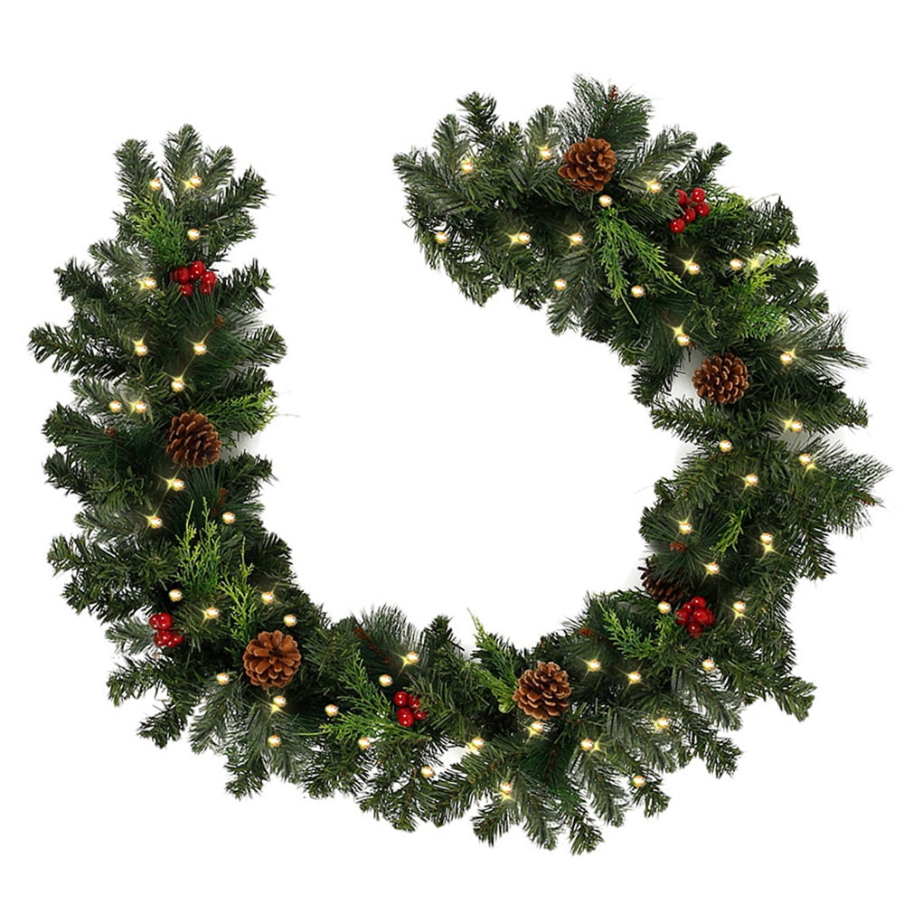 Royal Easton Battery Operated Pre-Lit LED Artificial Christmas Garland Details about   12 ft 