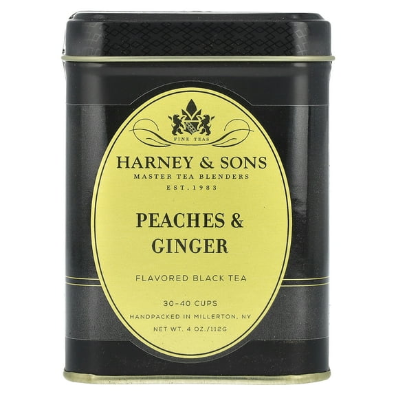 Harney & Sons Flavored Black Tea, Peaches & Ginger, 4 oz (112 g)