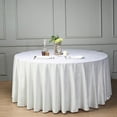 thumbnail image 3 of BalsaCircle Christmas Holidays 120" White Round Premium Velvet Tablecloth Linens Decoration, 3 of 6