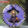 thumbnail image 2 of Decorative Clocks： Hallo-ween Trick Or Treater Witchy Girl  Glass Wall Clock, Cute Witch Girl Wall Clock for Homes, Bars, Offices, Man Caves, Garages, And Living Rooms., 2 of 8