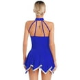thumbnail image 2 of Doomiva Women Shiny Figure Ice Skating Dress Asymmetrical Ballet Dance Lyrical Dance Dress Blue XXL, 2 of 7