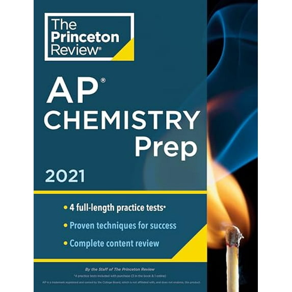 Pre-Owned Princeton Review AP Chemistry Prep, 2021: 4 Practice Tests + Complete Content Review + Strategies & Techniques (Paperback) 0525569480 9780525569480