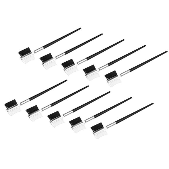 Vocoste 10pcs Soft Double Sided Eyebrow Brush Angled Eye Brow Brush Eyelash Extension Brush Black