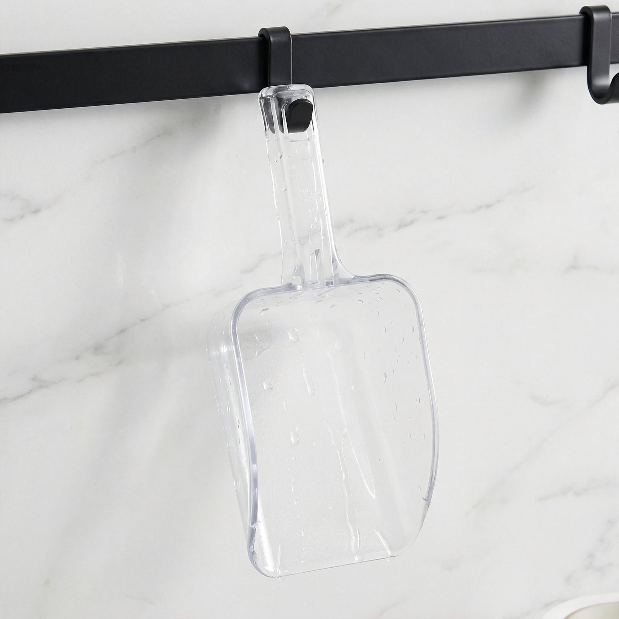 Unique Bargains Easy Clean Plastic Kitchen Use Ice Scoop Clear-3PCS 11.2*5.1inch