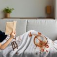 thumbnail image 3 of Coffee Art Soft Flannel Fleece Throw Blanket, Refreshing Morning Coffee and Bike Theme Love Passion Habit, Cozy Plush for Indoor and Outdoor Use, 50" x 70", Dark Orange Chocolate, by Ambesonne, 3 of 5