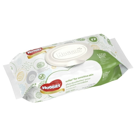 HUGGIES Natural Care Baby Wipes, Soft Pack, Fragrance-free, Hypoallergenic, 56 Sheets