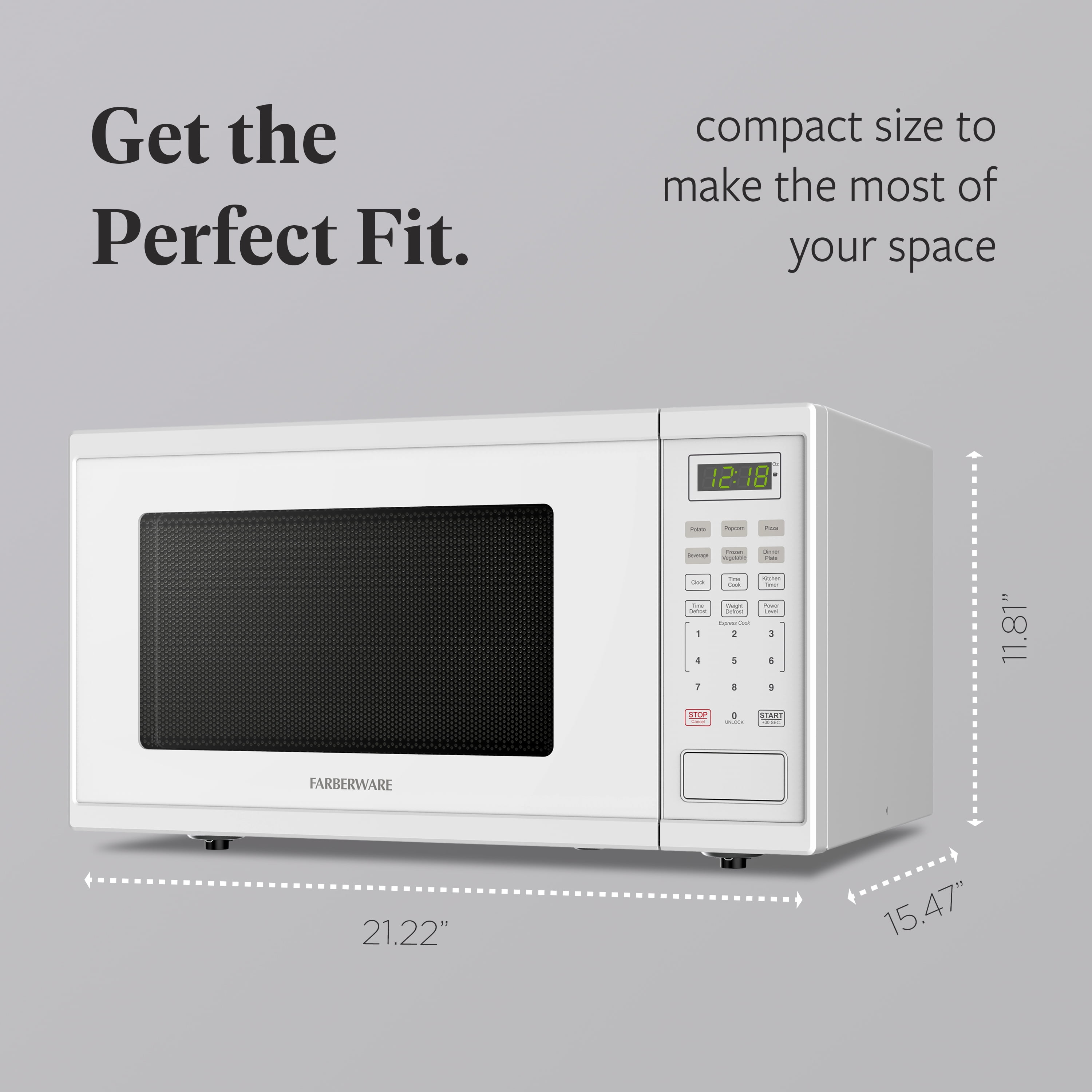 Farberware FMGZ11WHA 1.1 Cu. Ft. 1000-Watt Microwave Oven, White
