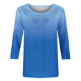 thumbnail image 4 of Birdeem T-Shirt Mode Femme Imprimé Ample Manches 3/4 Blouse Col Rond Hauts Décontractés, 4 of 12