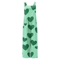 thumbnail image 4 of QATAINLAV Combinaisons de la Saint-Patrick pour Femmes en Coton et Lin, Combinaisons Détente Confortables, Salopettes Tendance à Imprimé Trèfle avec Poches, Vert TG Liquidation, 4 of 8