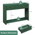 thumbnail image 5 of Wirrytor Green Console Table with 2 Drawers for Entryway, Modern Sofa Table for Living Room, Narrow Sofa Table with Open Storage Shelf, Hallway Table and Couch Table Behind Sofa, 5 of 8