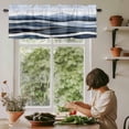 thumbnail image 5 of Abstract Blue Gray White Mountain Window Valance Curtain Modern Rod Pocket Short Curtain for Living Room, Bedroom & Kitchen Window Decor 60x18in, 5 of 8