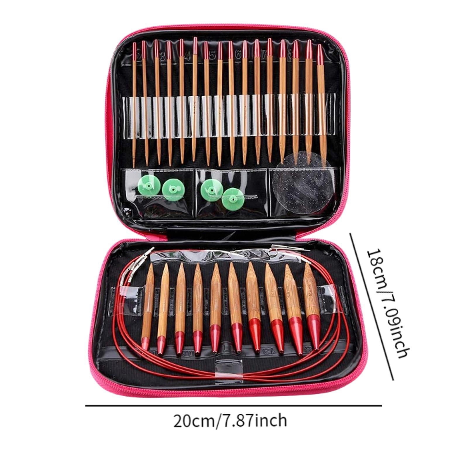 FVDPWYE Circular Knitting Needle Set, 13 Sizes, Crochet Hooks with Storage Box for Small