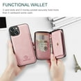 thumbnail image 3 of for iPhone 14 Plus Wallet Case, Minimalist Luxury PU Leather Magnetic Detachable Credit Card Holder, 2 in 1 Zipper ID Cash Slot, Magnetic Closure Kickstand Folio Flip Slim Cover,Pink, 3 of 8