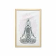 thumbnail image 1 of Colorful Wall Art with Frame, Ornate Girl on Lotus Flower with Eastern on Body Mind Calming Concept, Printed Fabric Poster for Bathroom Living Room, 23" x 35", Black Pink, by Ambesonne, 1 of 2