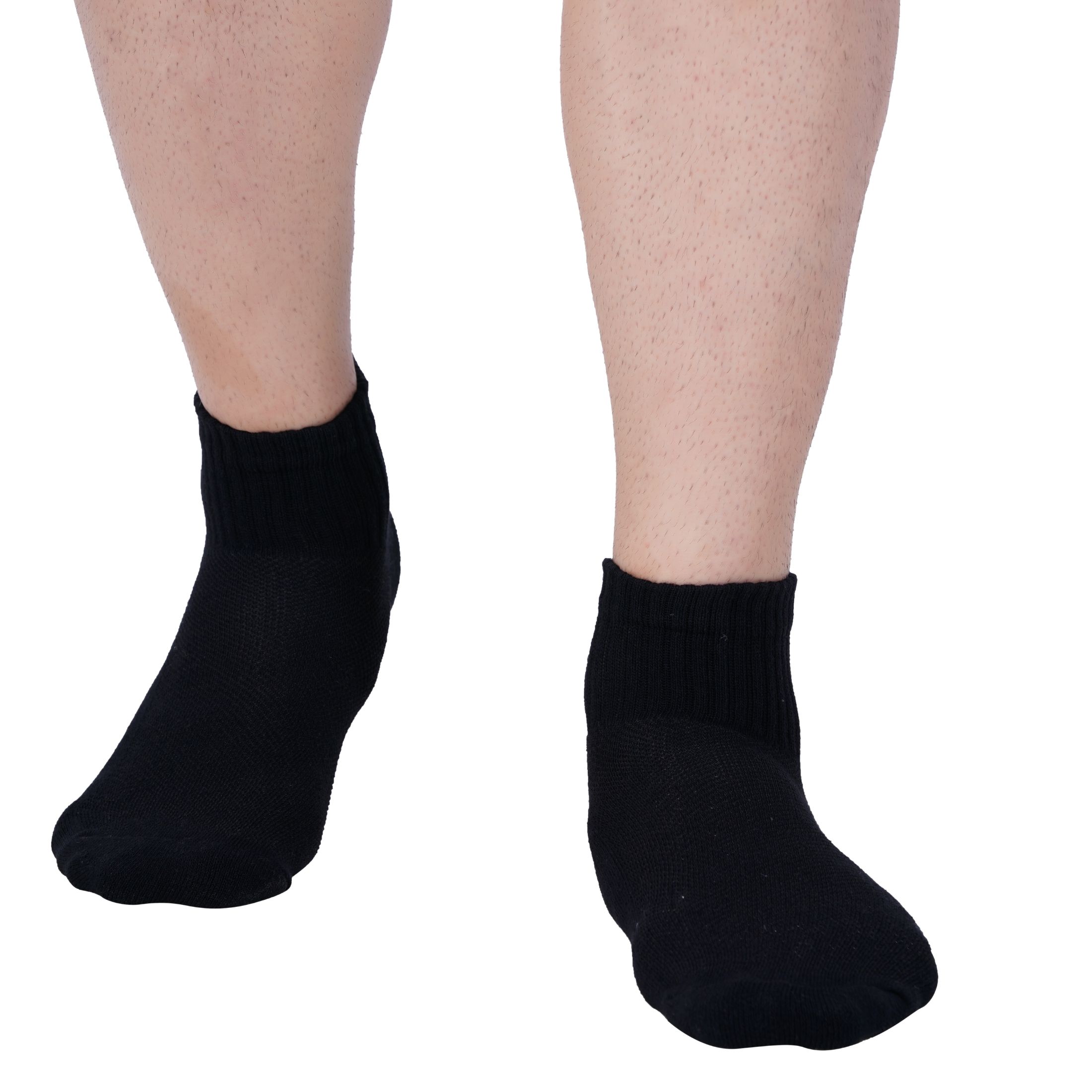 AirGarb Cushioned High Ankle Socks for Men and Women Made with Cotton & Spandex Free Size - HA12-P6BL6 (Pack of 12)