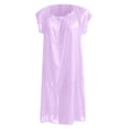 thumbnail image 4 of Women's Plus Size Nightgowns Contrast Lace Square Neck Short Sleeve Night Dress Light Purple One Size, 4 of 4