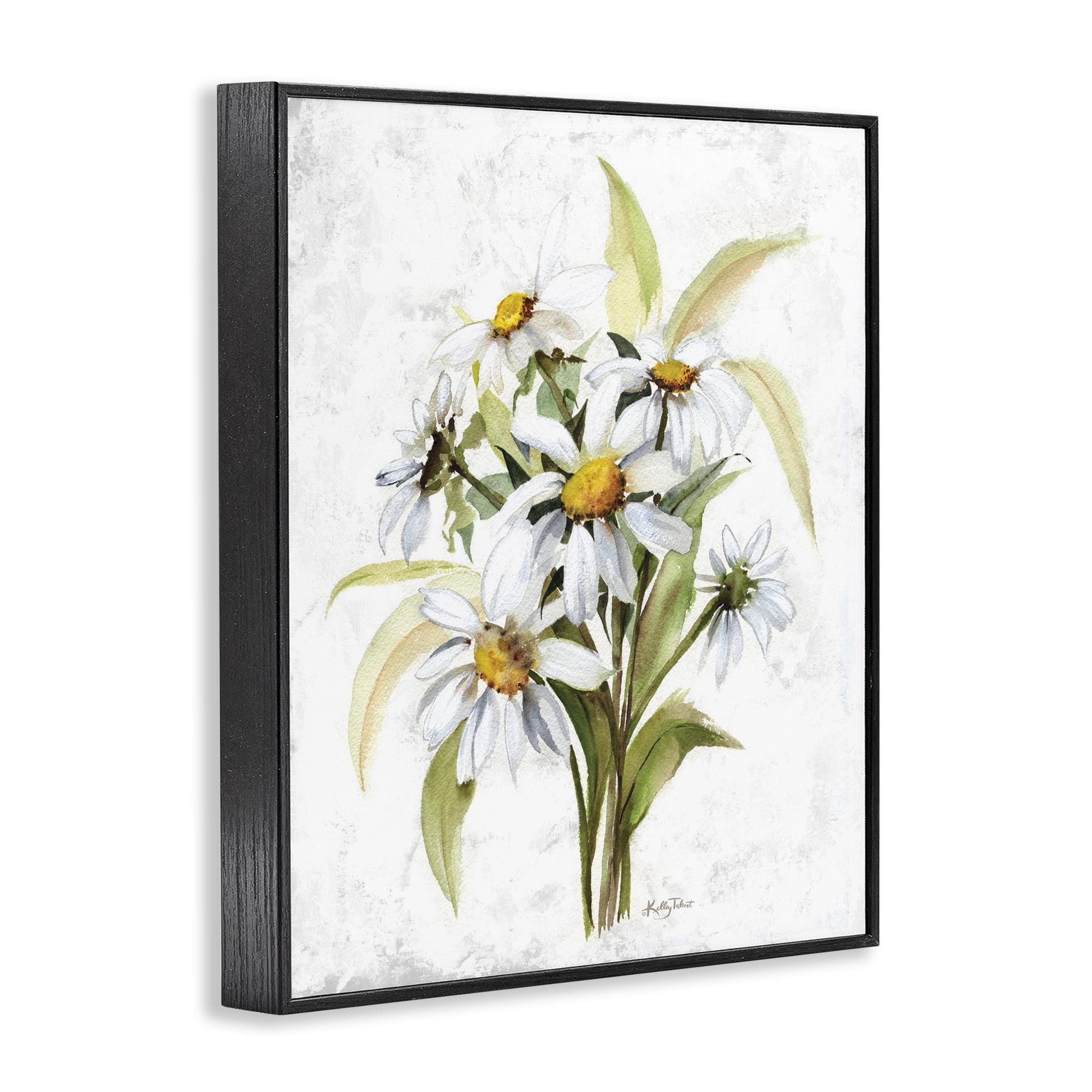 Stupell Industries Simple Daisy Bundle Botanical & Floral Painting Black Framed Art Print Wall Art, 11 x 14
