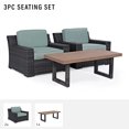 thumbnail image 3 of Beaufort 3-Piece Outdoor Wicker Seating Set with Mist Cushion, 2 Outdoor Wicker Chairs and Coffee Table, 3 of 3