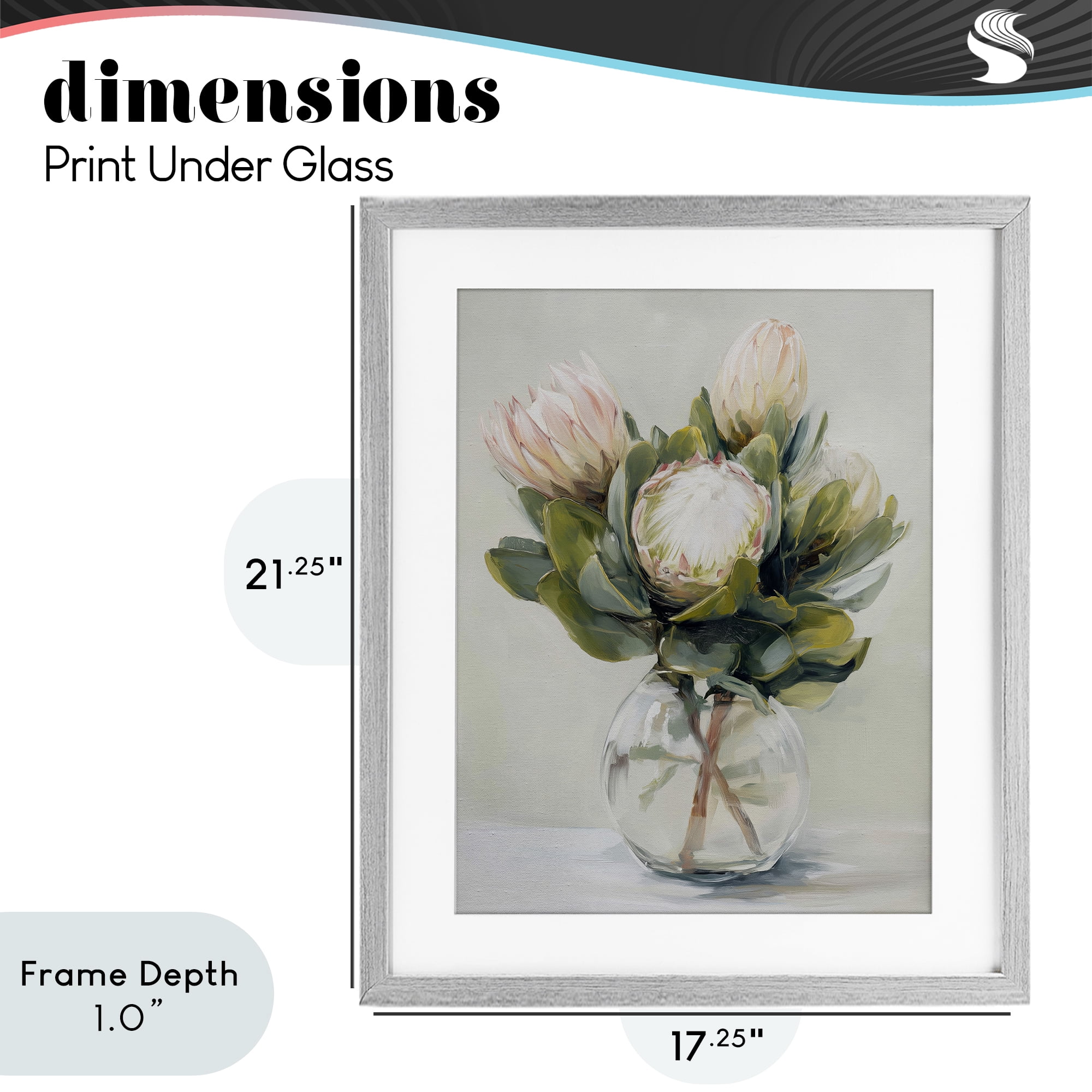 Stupell Industries Lush & Wild Tropics Gray Framed Print Under Glass, design by Svetlana Aleynikova