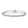 thumbnail image 7 of Unir Stretch Full Rhinestone Bracelet Elastic Tennis Bracelet Stackable Silver Bangle for Women Wedding Party Jewelry Gift 1pc One Size White, 7 of 7