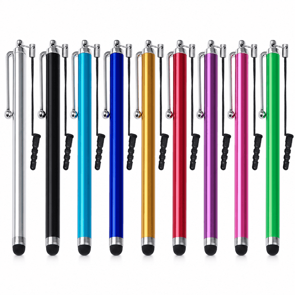 9 Pack Colorful Stylus Pens with Lanyard, Universal Touch Screen Styli for iPad, iPhone, Samsung & More