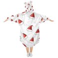thumbnail image 2 of FORMRS Wearable Blanket Hoodie with Sleeves for Kids Cozy Flannel Sweatshirt, Cute Santa Hats Pattern, 2 of 7