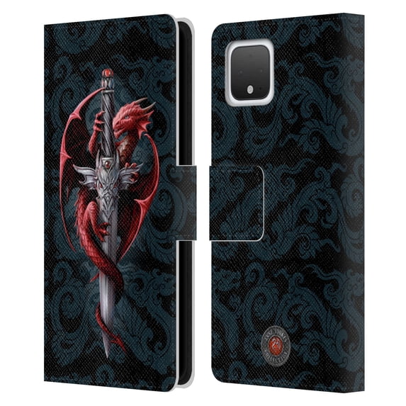 Head Case Designs Officially Licensed Anne Stokes Dragons Dagger Leather Book Wallet Case Cover Compatible with Google Pixel 4