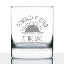 Bevvee Whiskey Rocks Glass 10.25 oz Bourbon Better Lake Gifts for Whiskey Enthusiasts Glassware & Drinkware