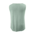 thumbnail image 5 of Mrat Slim Cami Women's Zipper Casual Solid Color V-Neck Sleeveless T-Shirt Tank Blouse Tops Womens Tank Tops Loose S-8 Green S, 5 of 5
