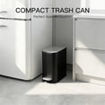 thumbnail image 2 of Stainless Steel 5L Step Trash Can, Compact Vertical Garbage Bin with Removable Inner Bucket,Fingerprint Resistant， for Bathroom, Bedroom, Kitchen & Office, 2 of 8