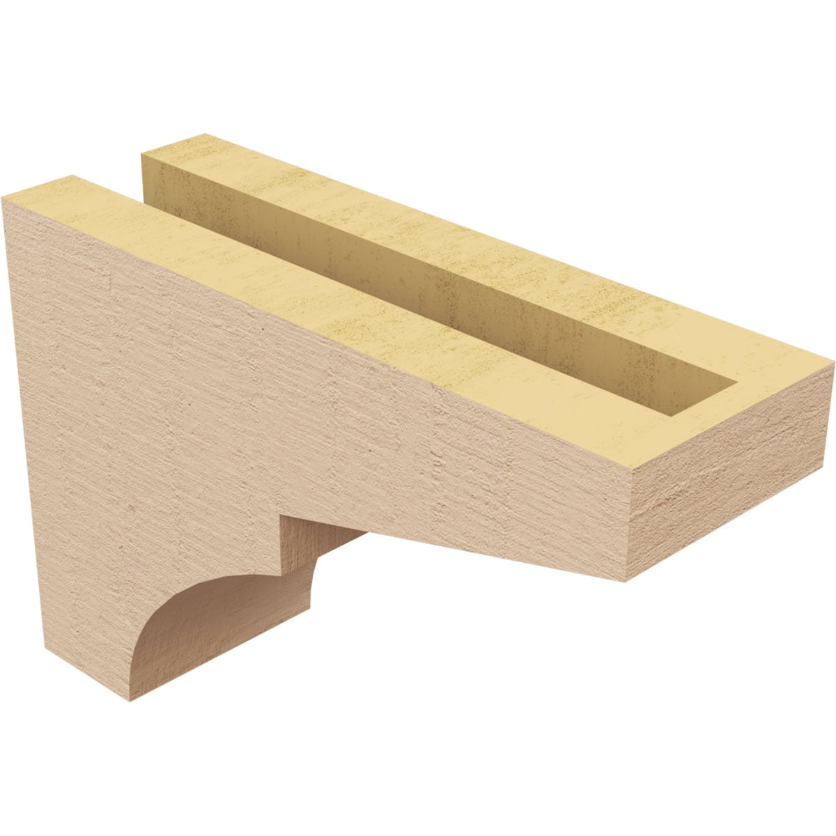 3"W x 9"D x 6"H Classic Monterey Rough Cedar Woodgrain TimberThane Corbel, Primed Tan
