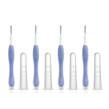 4/Pk Interdental Brushes Micro Tight, Soft Cleaners Between Teeth Orthodontic Braces Cleanser Non-tapered, Purple