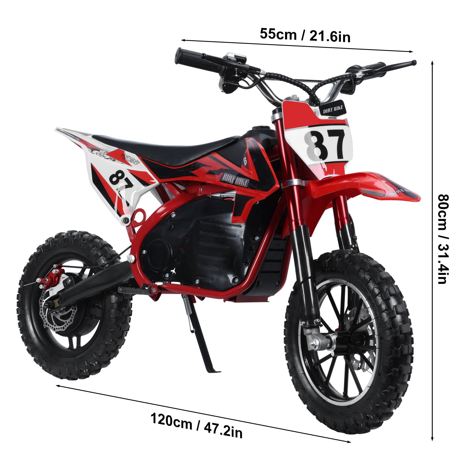 Dapmiu 36V 500W Kids Electric Dirt Bike, 25KM/H & 220LBS Capacity, 10" Rubber Tires with Hydraulic Shock Absorption, Mechanical Disc Brakes