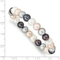 thumbnail image 3 of Fashion 8-9mm Fw Cultured White/Platinum/Peach/Black Pearl Stretch Bracelet Made In Canada qh4649, 3 of 5