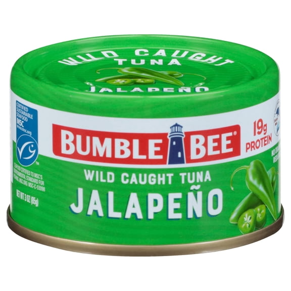 Bumble Bee Jalapeno Flavored Light Tuna, Wild Caught, Gluten Free, Ready to Eat, No Draining, Shelf Stable Pull Tab Can, 3oz