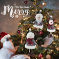 thumbnail image 2 of Juego de adornos colgantes de felpa navideña, muñeco de peluche para árbol de Navidad, decoraciones de 7,1 pulgadas, 3 piezas, Papá Noel/muñeco de nieve/astas/adorno para decoración, 2 of 5