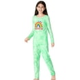 thumbnail image 4 of Beezizac Trendy Tie Dye Pajama Set for Little & Big Girls - Rainbow Graphic Long Sleeves & Pants PJ Set Size 10, 4 of 7