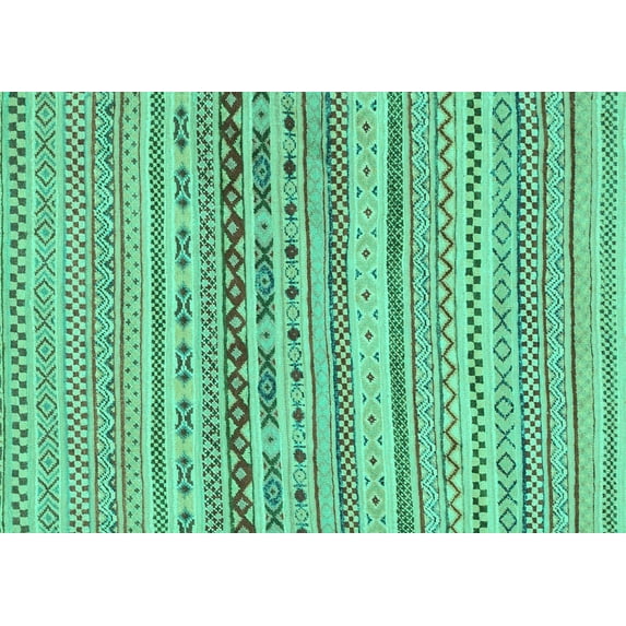 Ahgly Company Indoor Rectangle Solid Turquoise Blue Modern Area Rugs, 8' x 12'