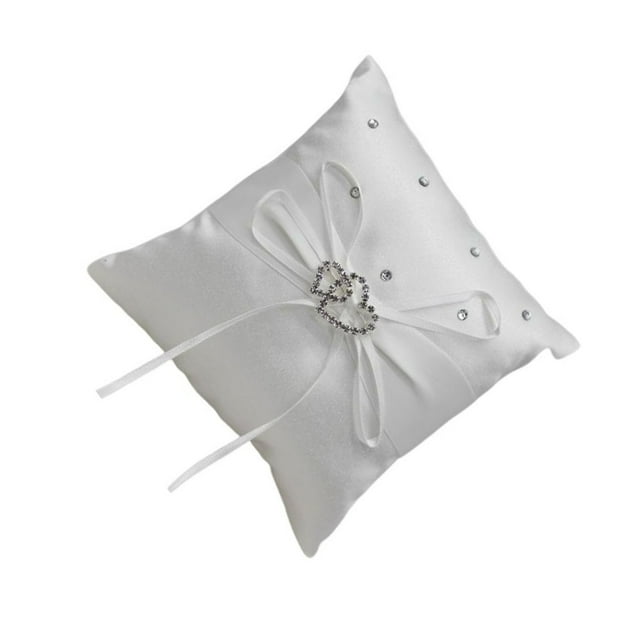 Inteprter Forma de corazón Anillo Almohada Reemplazo portátil Elegante Adorable Cuadrado Hogar Anillos de boda Portador Cojín Ornamento Juegos de cama 10x10cm